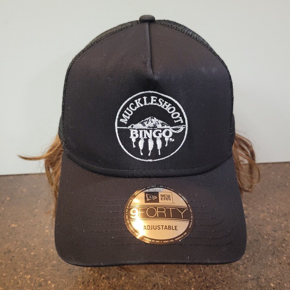 New Era Muckleshoot Bingo Trucker Hat Unisex Adult OS Black Mesh Back Snapback